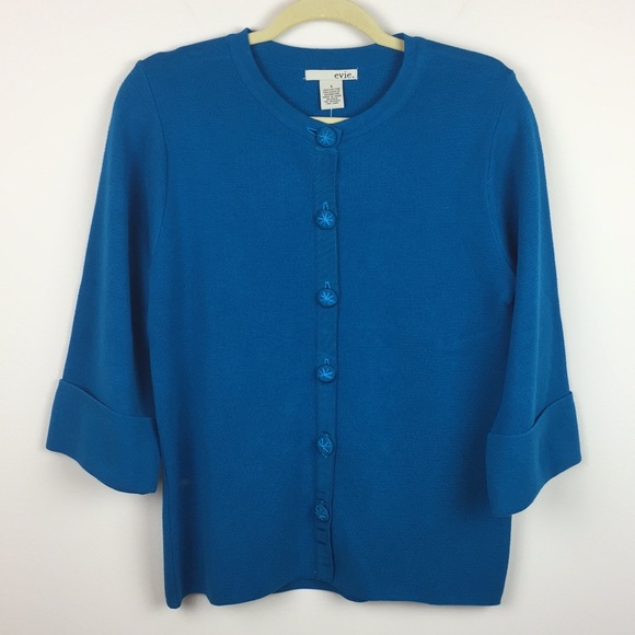 evie. - Button Down 3/4 Length Sleeve Sweater - Picture 1 of 5